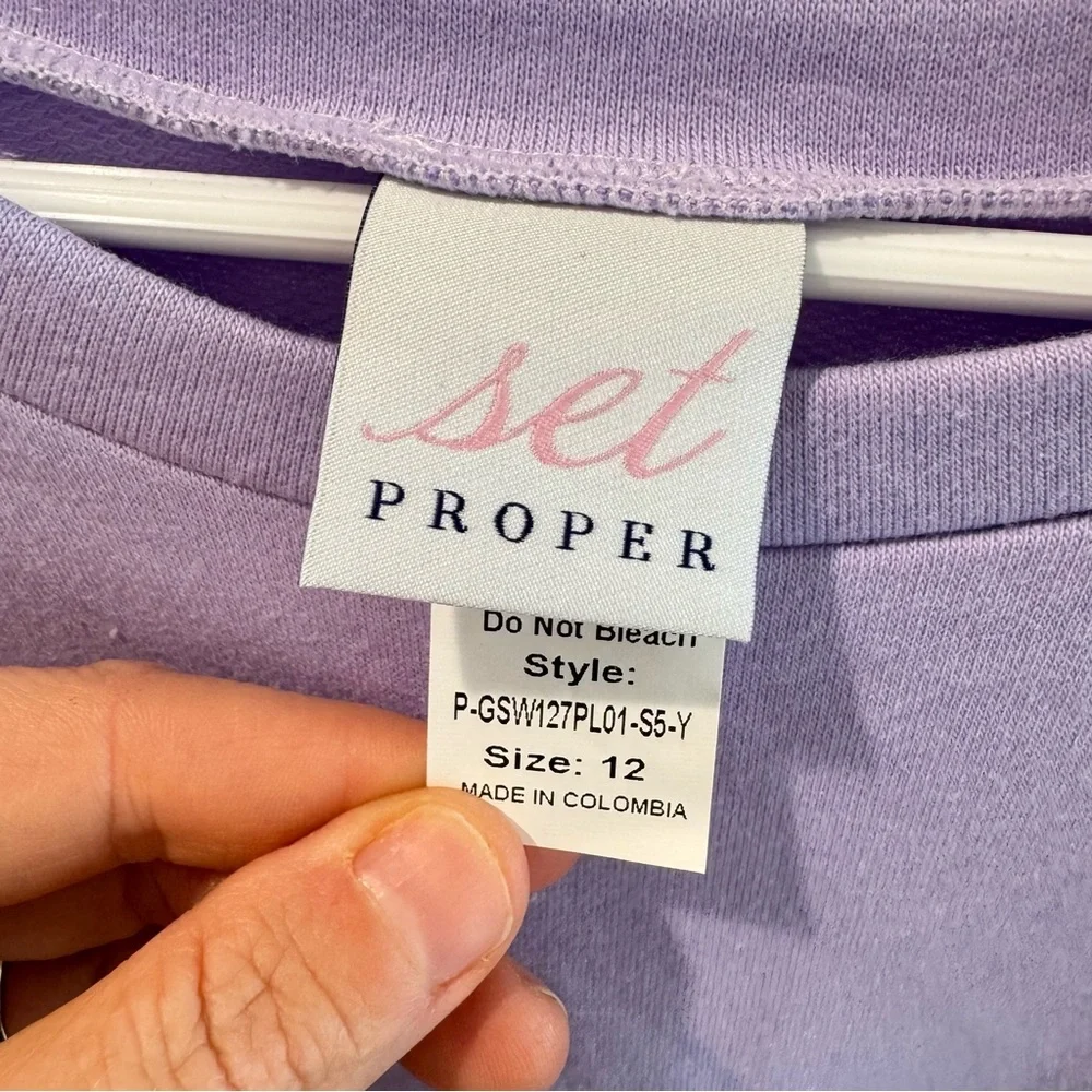 NWOT Set Proper Purple Ruffle Magnolia Sweat Set Size‎ 12